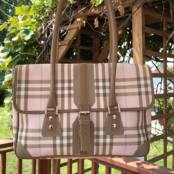 Burberry Handbags - BURBERRY PINK PLAID SHOULDER BAG